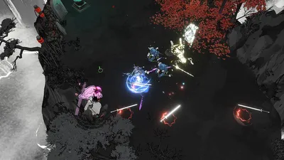 Monochrome world combat with a sword-wielding Traveler in Shape of Dreams